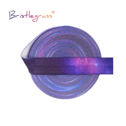 BRISTLEGRASS 2 5 10 Yard 5/8" 15mm Rainbow Rose Flower Floral Print Fold Over Elastic FOE Spandex Band Tape Hair Tie Sewing Trim