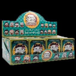8pcs Q Version Demon Slayer Sitting Ghost Doll Tanjiro Nezuko Inosuke Zenizu Toy Figure Lucky Cat Series PVC Model Birthday Gift