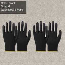 2/6/12 Pairs Nylon Knitted Gloves With PU Coated Work Safety Gloves Gardener Builder Driver Mechanic Protective Gloves Supplies