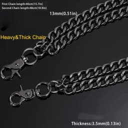 Double Layer Wallet Chain Men Women, Biker Motorcycle Pants Jean Punk Goth Key Chain
