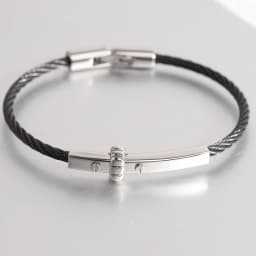 Trendy Braided Wire Bracelet with Metal Bar Accent - Durable Magnetic Lock Jewelry for Men & Women