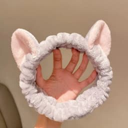 Cute Bow Antler Ears Coral Fleece Soft Warm Headband For Women Girl Washing Face Makeup Bath Head Wrap Hairband Hair Accessories