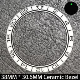 Sloping 38mm * 30.6mm Ceramic/Aluminum Blue Luminous Bezel GMT and Diving Watch Insert Fit for 40mm Watch Case Replacement Watch
