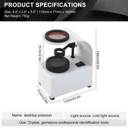 Desktop Polariscope for Gemstones & Crystals | Cold Light Source Refract Analyzer | Professional Mineral ID Tool