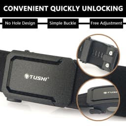 TUSHI Brand 4.3CM Wide double-layer reinforced automatic buckle training quick hanging pistol belt Mens nylon outdoor leisure