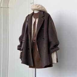 Short Double Sided Wool Coat Women's Loose Korean Woolen Suit Coats for Women Clothing Female New in Outwear Spring