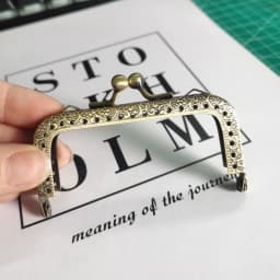 10 Pcs/Lot 8.5 CM Antique Bronze Silver Square Metal Purse Frame Knurling Straight Edge Kiss Clasp DIY Bag Accessory