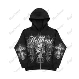 American Gothic Ro Skull Bones Oversized Hoodie Y2K Hip Hop Sle Streetwear No Brand Svel Other Material 00%