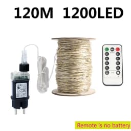100M 200M LED String Lights Silver Wire Fairy Lights Christmas Garland For Outdoor Street New Year Tree Wedding Party Decoration