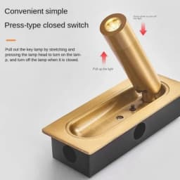 Modern LED Wall Lamp Embedded Wall Lamp Bedroom Bedside Living Room Study Indoor Reading Light Black/copper with USB Interface
