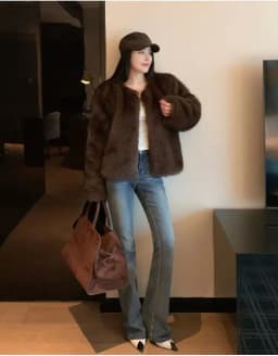ZAROY 2027 Winter Faux Fox Fur Coat Chic Women Brown Luxury Fluffy Soft Warm Fur Jacket Fashion Colarless Cardigan Fur Outerwer