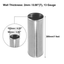 UXCELL OD 38mm 51mm 57mm 63mm 89mm Length 300mm Aluminum Alloy Tube Intercooler Pipe Straight Air Intake Tube for Car