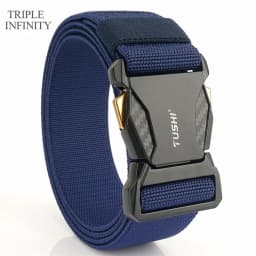 Luxury Metal Quick Release Pluggable Buckle Elastic Belt For Men Durable Tactical Belts Cowboy Outdoor Stretch Army Belt Hunting