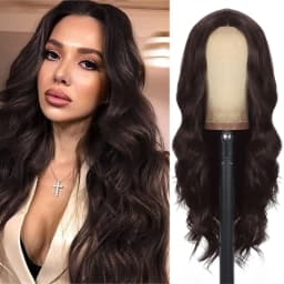 Black Long Wavy Synthetic Wig, Halloween Wig, Cosplay Wig, Role-Playing Wig, Daily Party Wig, High-Temperature Hair Accessory