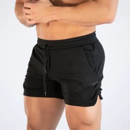 New Muscle Big Size Solid Color Sports Shorts Men's Quick Dry Marathon Running Three Thirds Fitness Beach Pants Quick Dry Mesh