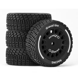 1:14 Rc Rally Rubber Tires & Plastic Wheel Rims 12mm Hex for MJX 14301 14302 14303 14304 Tamiya1/14 Scale RC On Road Car 4pcs