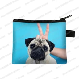 Cute Pug Dog Pattern Coin Purses Women Lovely Pet Animal Mini Wallet Ladies Key Credit Card Bag Small Lipstick Bags Gift
