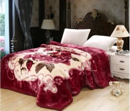 Korean Style Winter Raschel Mink Blankets Soft Warm Fluffy Double Layer Thick Weighted Blanket Winter Bedspread Plaid Blanket