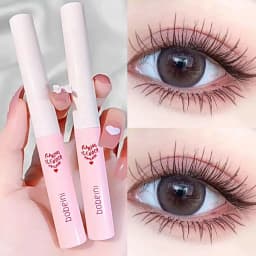 Ultra-Fine Brush Mascara Makeup Silk Fiber Lengthens Eyelashes Waterproof Fast Dry Matte Brown Black Curling Mascara Comestics