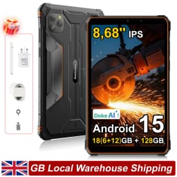 Blackview Active 5 Android Pad 6GB RAM 128GB ROM 8.68'' IPS 90Hz Android 15 Rugged Tablet PC 6600mAh NFC Fingerprint 4G Calling