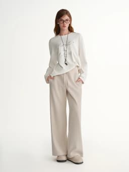 DUSHU 2025 Winter Women's High Waist Drawstring Fleece Lined Loose Fit Casual Pants with Soft Fabric for Comfortable Daily Wear