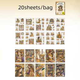 Mr. Paper 20pcs Magic Medicine Cabinet Series Dual-Material Die-Cut Sticker Book DIY Handbook Collage Calendar Notebook Journal