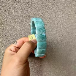 2026 AAA Grade Natural Larimar/Copper Pectolite Bead 10x14mm Bracelet Dominicana Genuine Larimar Gemstone Bangle Woman Wholesale