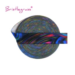BRISTLEGRASS 2 Yard 5/8" 15mm Fox Dog Cat Rose Flower Floral Print FOE Fold Over Elastic Spandex Band Hair Tie Dress Sewing Trim