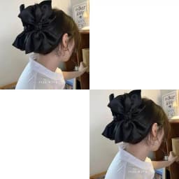 Large Bow Hair Claw Clip New Trendy Solid Color Black Hair Shark Grab Clip Hair Styling Tools Hair Accessories for Women Girl