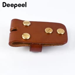 1/2Pcs Deepeel 3.8cm Leather Loop for Men's Waist Belts Cowhide Ring Metal Buckle Pure Copper Rivet Belt Tail Fixing Accessories