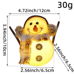 Christma Snowman Ornament with Built-in Light Plush Snowman Doll Night Light Table Decoration Set Battery Christmas Gift