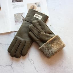 Women's Thickened Winter Sheepskin Fur Gloves Windproof Warm Outdoor Motorcycle Riding Color Leather Finger Gloves
