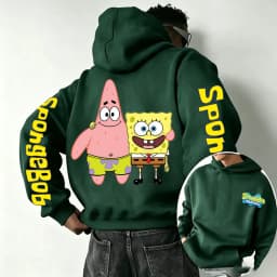 SpongeBob SquarePants and Patrick Star Cartoon Anime 2026 New Spring and Autumn Men's and Women's Fashion Hooded Sports Hoodies