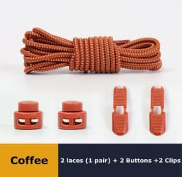 New1 Pair No Tie Shoelaces 1 Second Fast Round Plastic Lock Elastic Shoelace Suitable for All Sports Shoes Accessories Lazy Lace