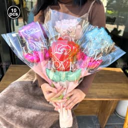 10pcs Mini Rose Flower Balloons Rose Shaped Balloons Birthday Wedding Balloon Mother's Day Decoration Baby Shower Party Supplies