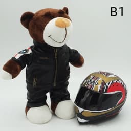 Kawaii helmet and teddy bear motorcycle decorations cute anime filled soft plush toys as gifts for friends during holidays