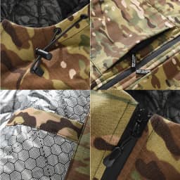 Men's Thermal Reflection Tactical Jacket Winter Short Padded Coat All Terrain Camo Outdoor Windproof Military for Hunting