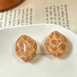 Retro Irregular Diamond Crystal Clip on Earrings 2021 New Personality Simple Candy Color Ripple Ear Clips for Non Pierced Women