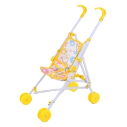Doll Stroller Pink Baby Pram Trolley Interactive Handcart Foldable Carriage Pretend Play Toy Nursery House Furniture Girls Gifts