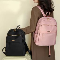 Waterproof Nylon Backpack for Women Lightweight School Backpack Multi-Pocket Travel Daypack Elegant Leisure Backpack with Zipper