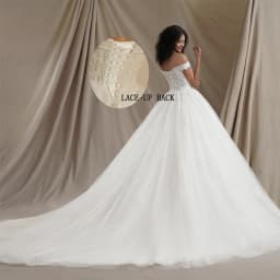 BEPEITHY Customized Ivory Off Shoulder Lace Wedding Dresses For Women Deep Neckline Boho Bride Modern Bridal Ball Gown