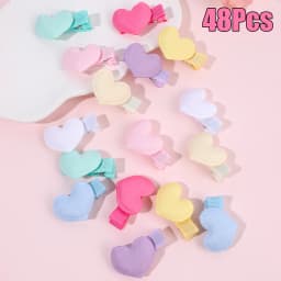 16Pcs Mini Heart Hair Clips Cute Small Love Barrettes Solid Kids Hairclips For Baby Girl Children's Infant Hairpin Accessories