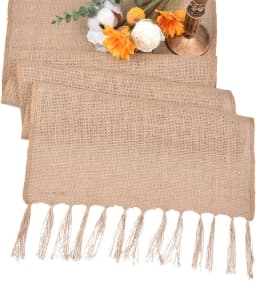 Burlap Table Runner Natural Farmhouse Jute Table Runner Thanksgiving Rustic Table Runner for Home Dining Christmas Table Decor
