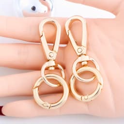 2PCS Swivel Clasp Clip, Double Opening Snap Hook Metal Swivel Clasps Lanyard Snap Hook Clasp for Keychains Bags Purses Lanyard