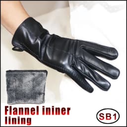 Leather gloves women's sheepskin flannel lining winter warmth high-grade black touch screen color leather gloves driving new