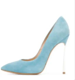 Women Pointed Toe Blade Pumps Metal High Heels Burgundy Blue Suede Stiletto Court Heeled 10cm Pumps Slip-on Office Lady Shoes