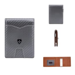 New RFID Name Engraving Simple Short Men Card Wallets Carbon Fiber Card Holder Slim Male Wallet Photo Holder Men Card Clips
