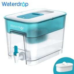 Waterdrop WFD-22L Large Water Filter Dispenser, 40-Cup Water Filter Pitcher, 200-Gallon Long-Life, Reduces Chlorine, PFOA/PFOS and More, BPA Free, Black