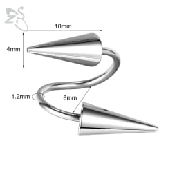ZS 1 PC 16G Stainless Steel Twisted Nose Ring For Men Women Cone Spike Spiral Helix Cartilage Rings Lip Eyebrow Piercing Jewelry
