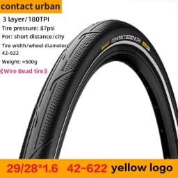 Continental Contact Urban 28/29 Inch Bicycle Wire Bead Tires 40/42/47/50/55-622 180 TPI MTB E-Bike Tyre With Reflective Strips